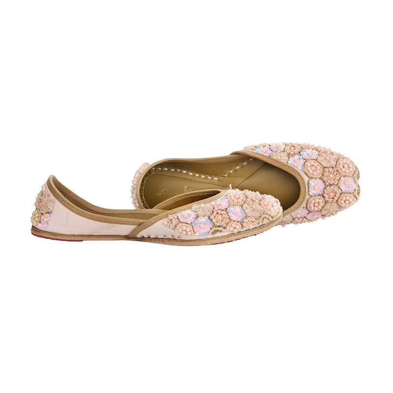 Thumbnail of Peachy Hive Beaded Flats image