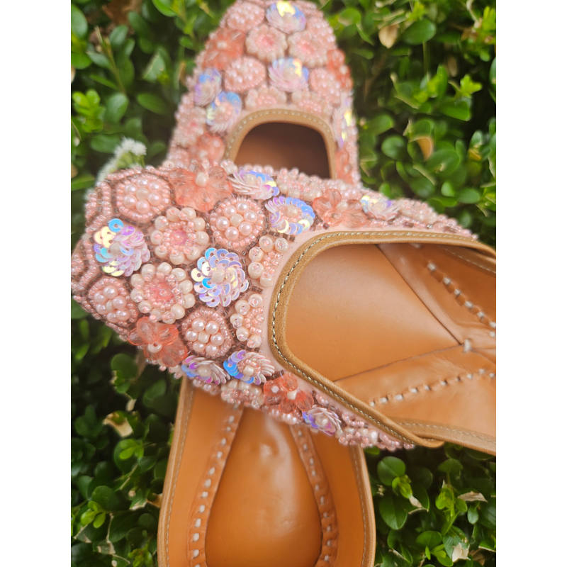 Thumbnail of Peachy Hive Beaded Flats image