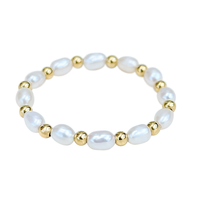 Thumbnail of Pearl And Gold Bead Ring image