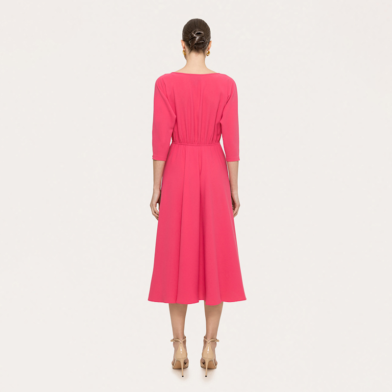 Thumbnail of Pearl-Detail Crepe Midi Dress Pink image