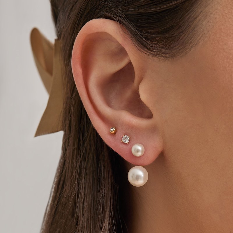 Thumbnail of Pearl Duo Stud Earrings image