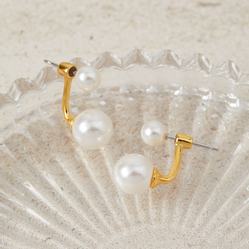 Thumbnail of Pearl Duo Stud Earrings image