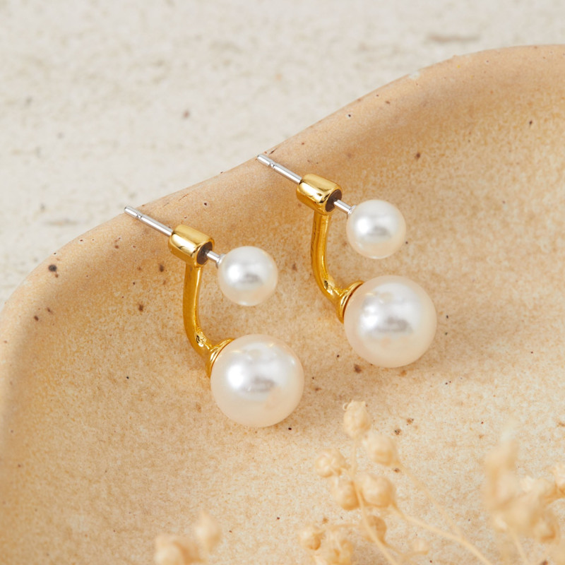 Thumbnail of Pearl Duo Stud Earrings image