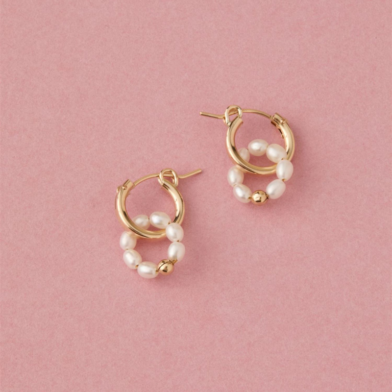 Thumbnail of Pearl Halo Hoops image