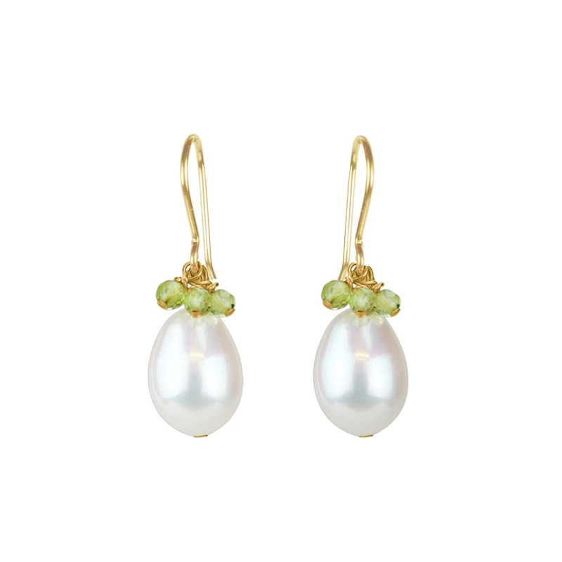 Thumbnail of Pearl & Peridot Cluster Earrings image