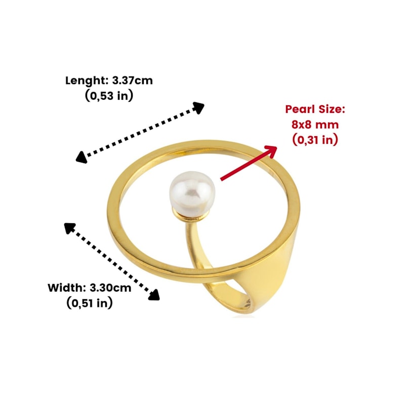 Pearl Round Adjustable Big Ring | LINYA JEWELRY | Wolf & Badger