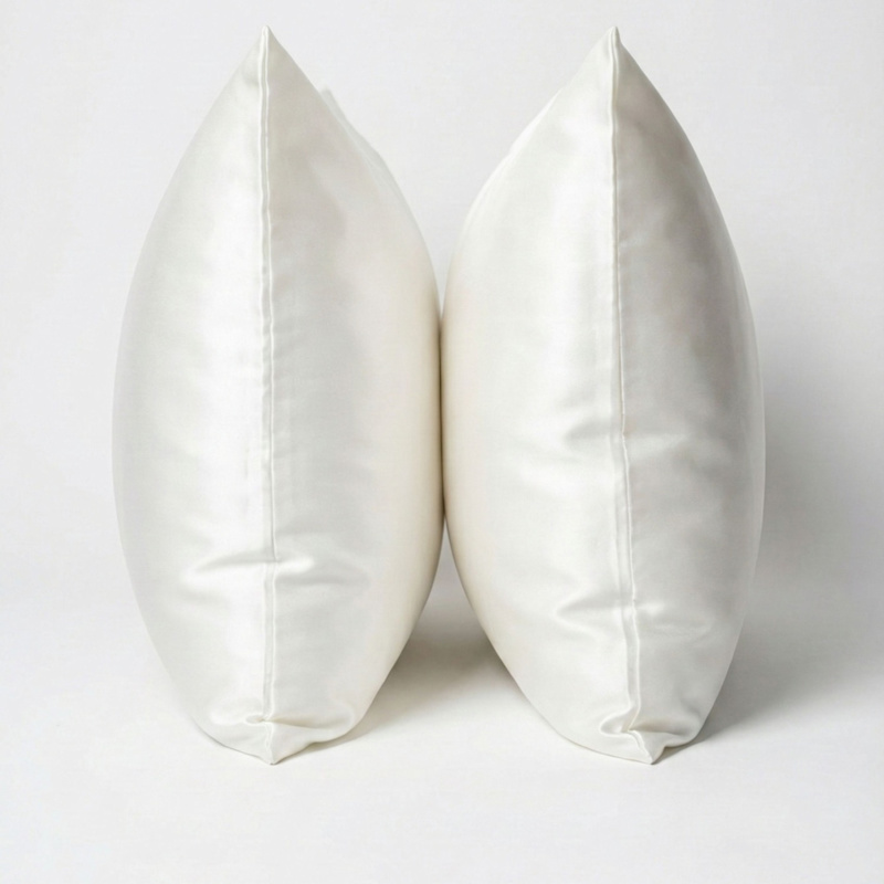 Thumbnail of Pearl White Vietnamese Silk Pillowcase Set – Handwoven Silk & Bamboo Viscose Blend image