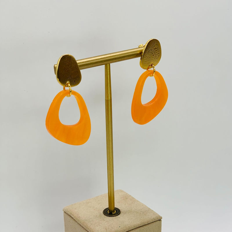 Thumbnail of Pebble Drop Earrings - Orange Pearl image