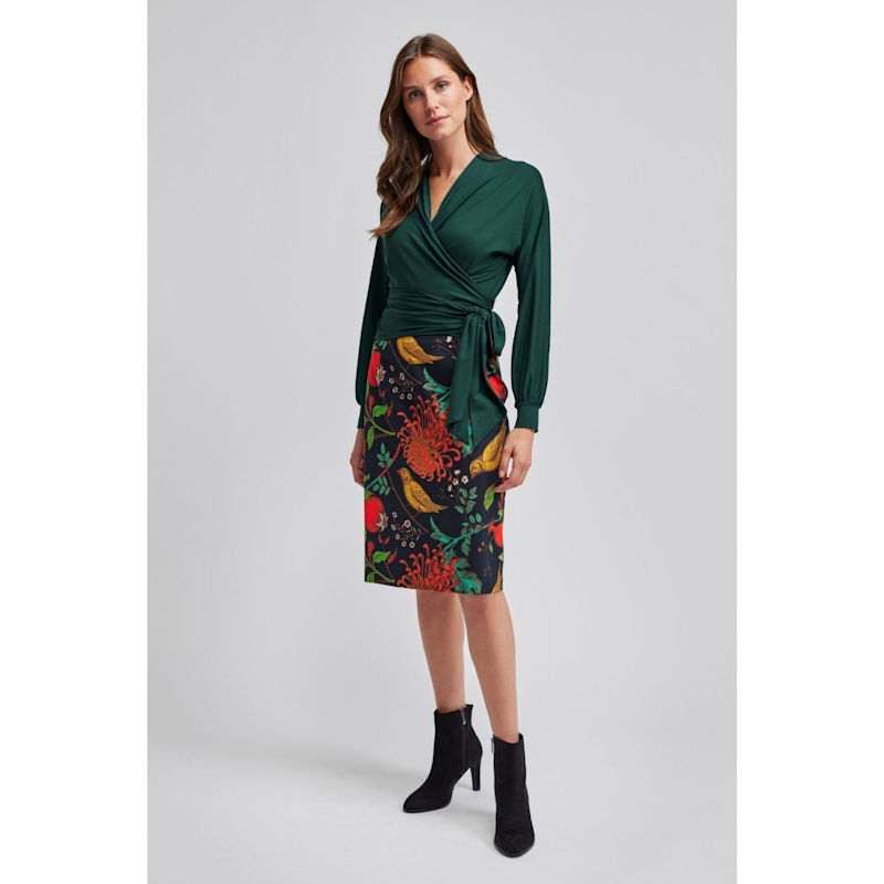 long sleeve maxi dress gold L'AGENCE Milann Vegan Leather Skirt In Black/Gold main image 1