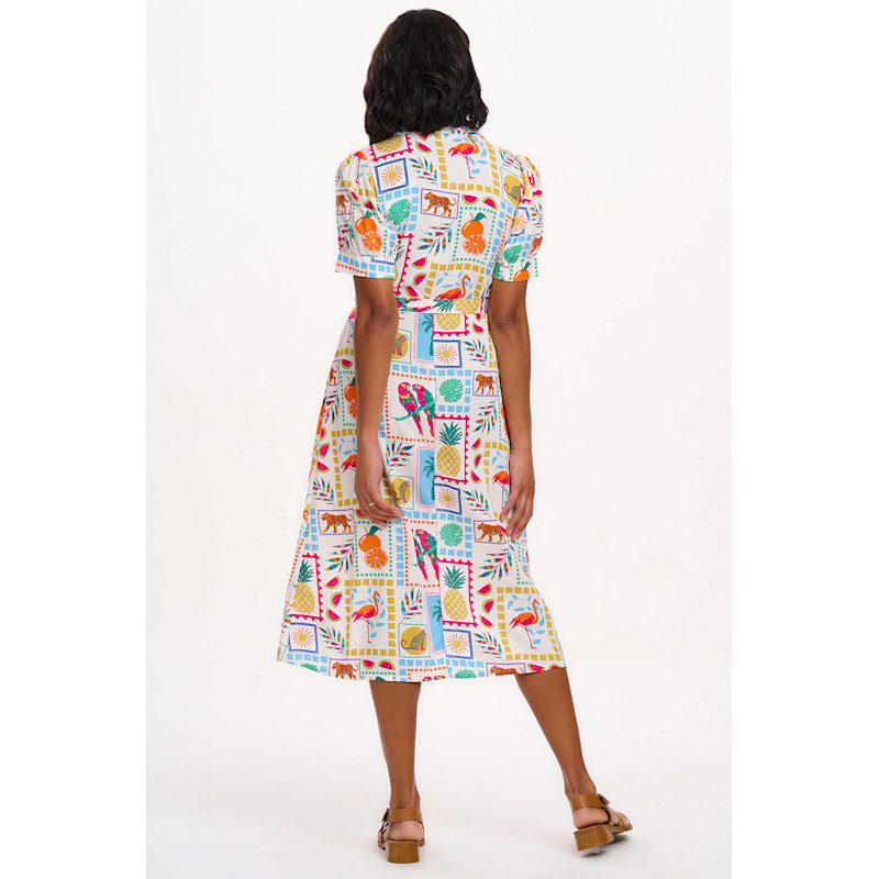 Thumbnail of Penelope Midi Shirt Dress Off-White, Jungle Tile image