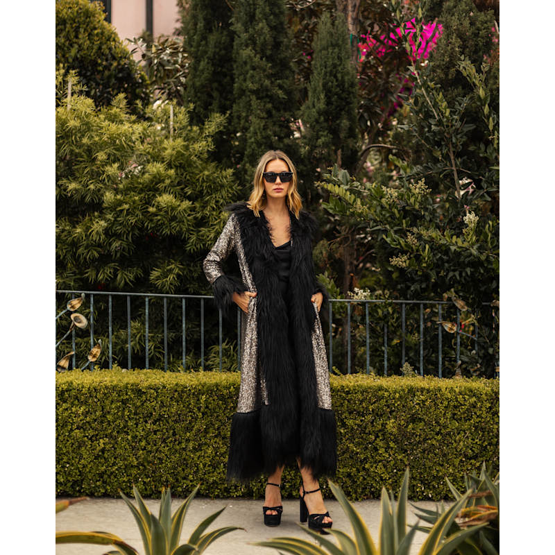 Penny Deluxe Gunmetal Faux Fur Jacket | Jennafer Grace | Wolf & Badger