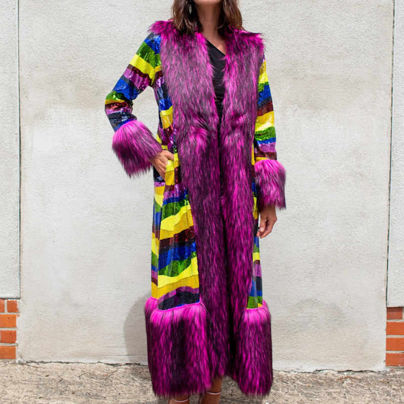 Penny Deluxe Rainbow Road Faux Fur Jacket | Jennafer Grace | Wolf