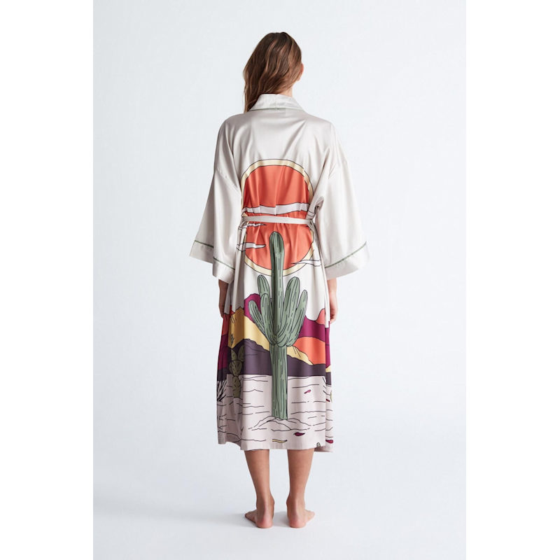 Thumbnail of Cactus  Midi Kimono In Stone image