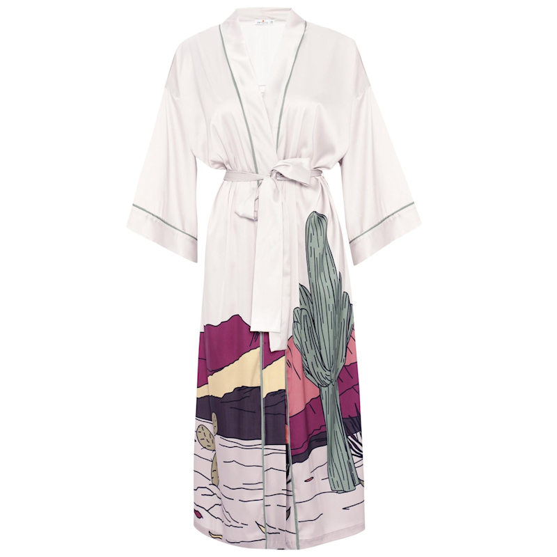 Thumbnail of Cactus  Midi Kimono In Stone image