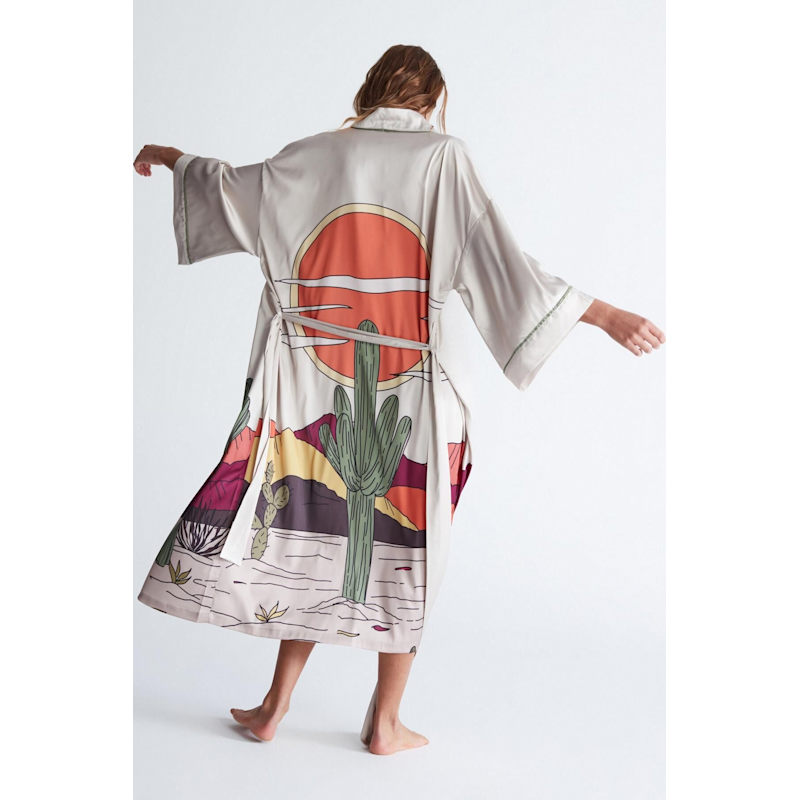 Thumbnail of Cactus  Midi Kimono In Stone image