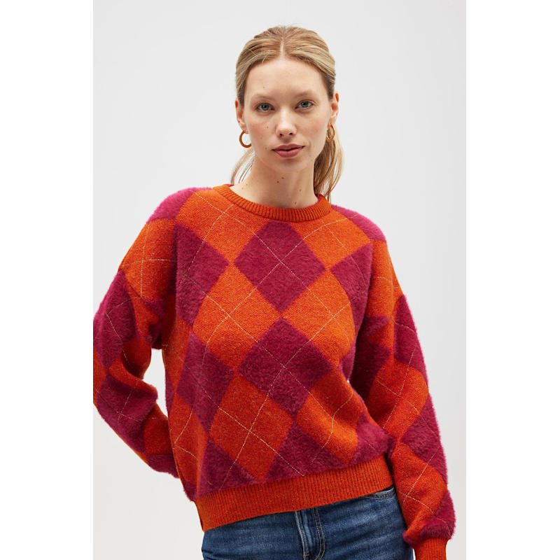 Thumbnail of Yurika Diamond Pattern Knit Jumper image