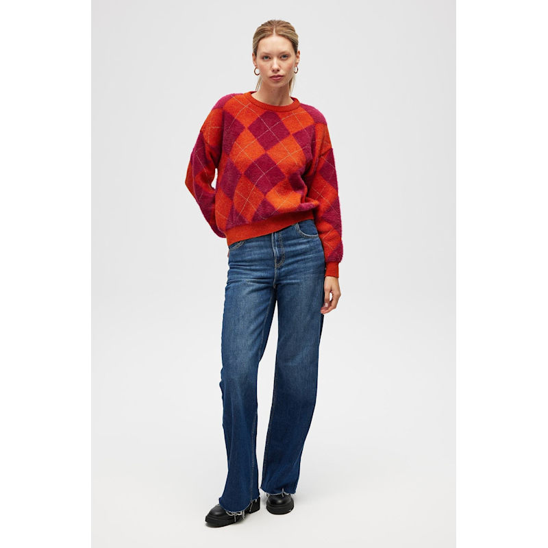 Thumbnail of Yurika Diamond Pattern Knit Jumper image