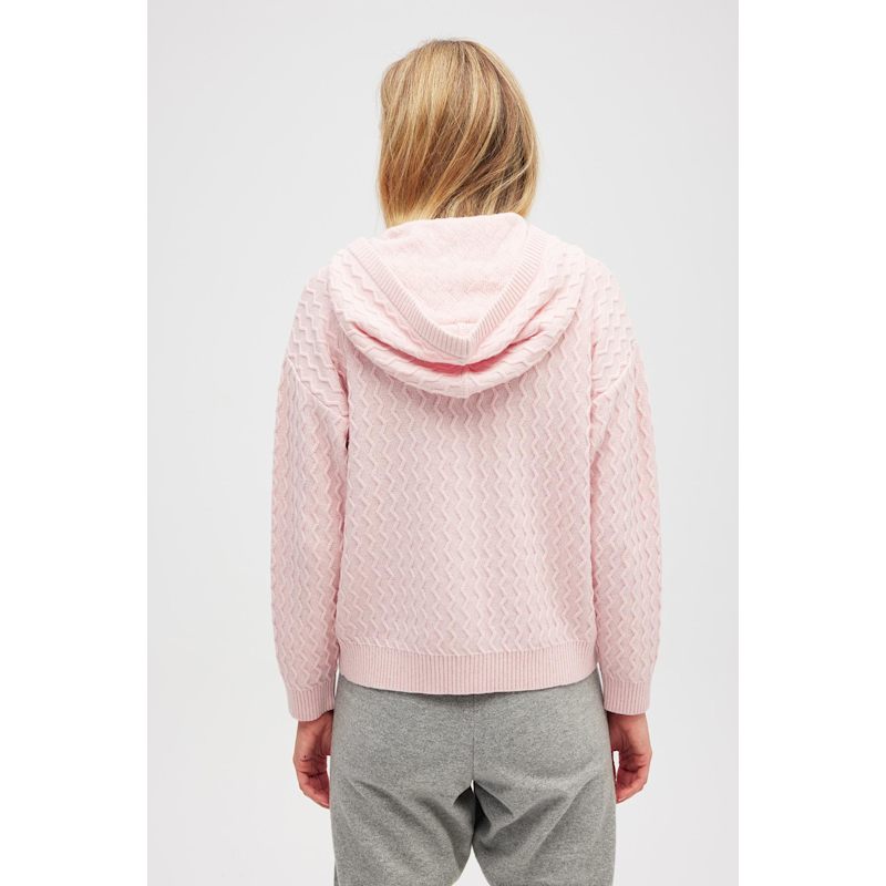 Thumbnail of Yvonne Hooded Knit Cardigan In Light Pink image