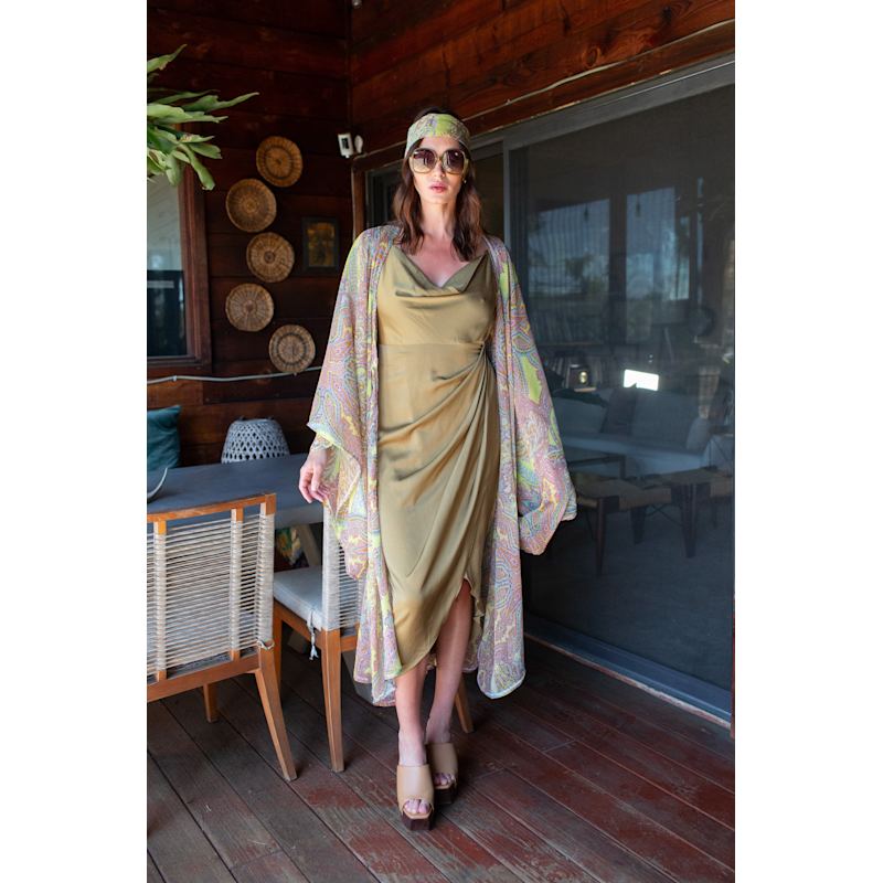Thumbnail of Peridot Paisley Kimono image