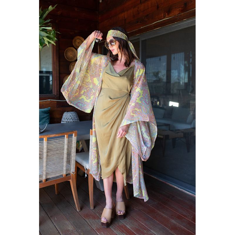 Thumbnail of Peridot Paisley Kimono image