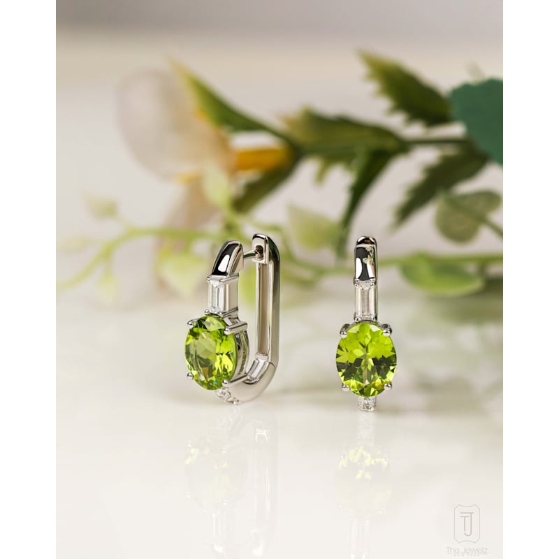 Thumbnail of Peridot Whispers Hoop Earring image