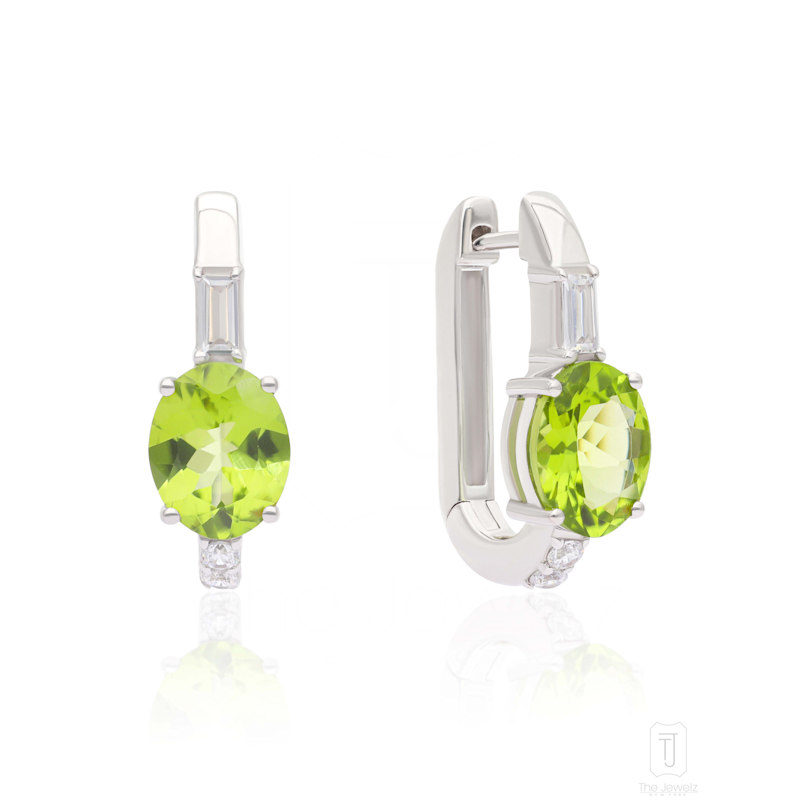Thumbnail of Peridot Whispers Hoop Earring image