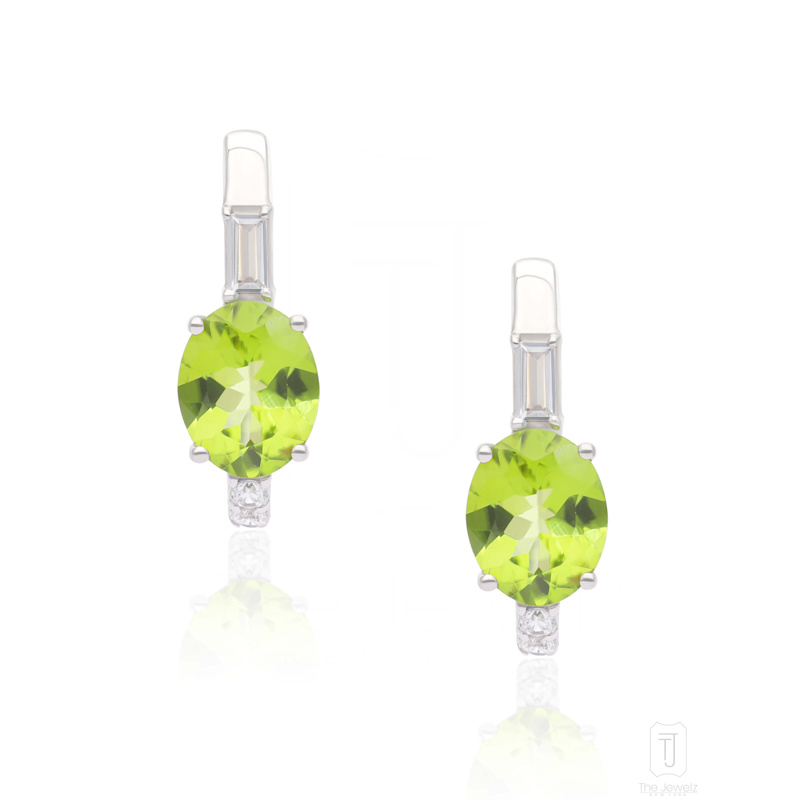 Thumbnail of Peridot Whispers Hoop Earring image