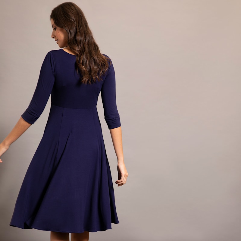 Alie Street London Petite Annie Fit & Flare Dress - Blue