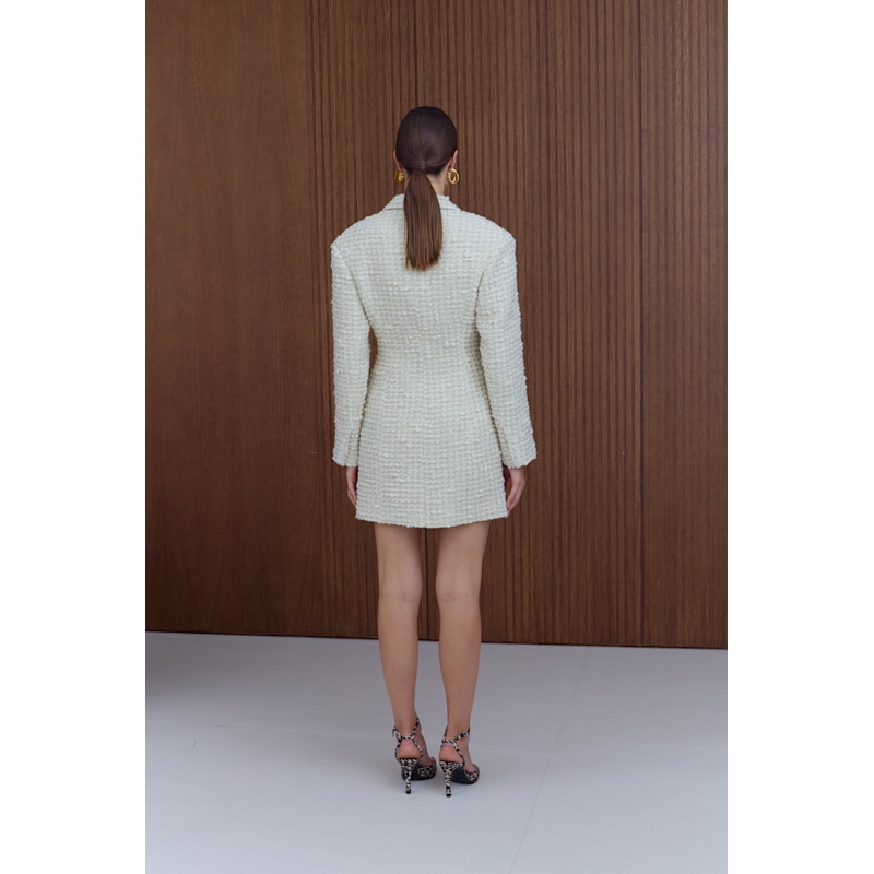 Thumbnail of Petra Creamy Tweed Mini Blazer Dress image
