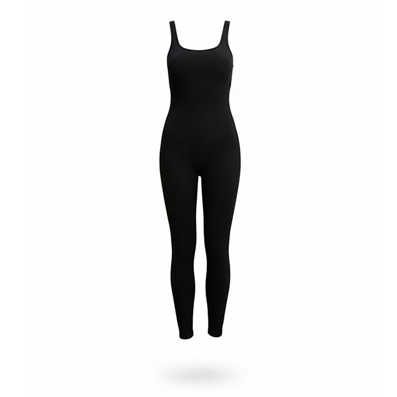 Thumbnail of Black Sculpt-Rib Power Jumpsuit image