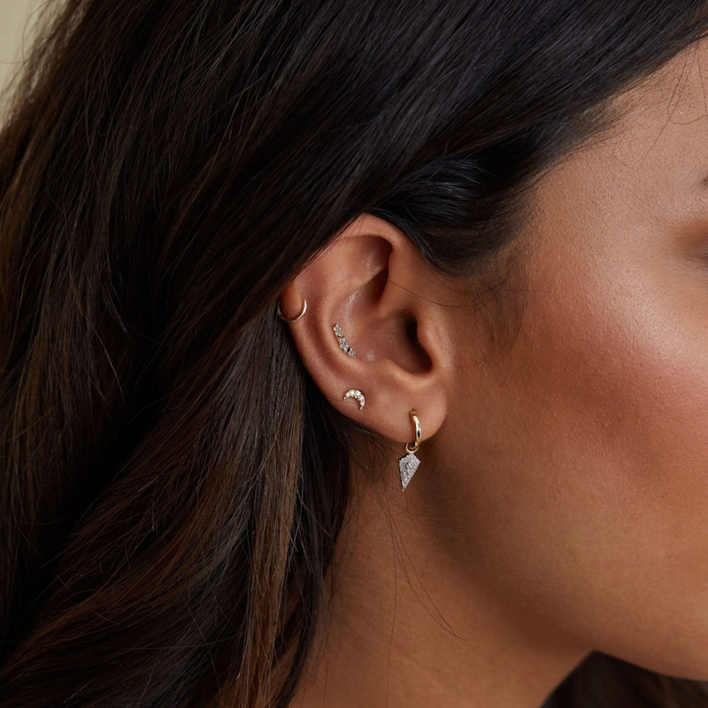 Thumbnail of Mini Seamless Hoop Earring 9K Gold image