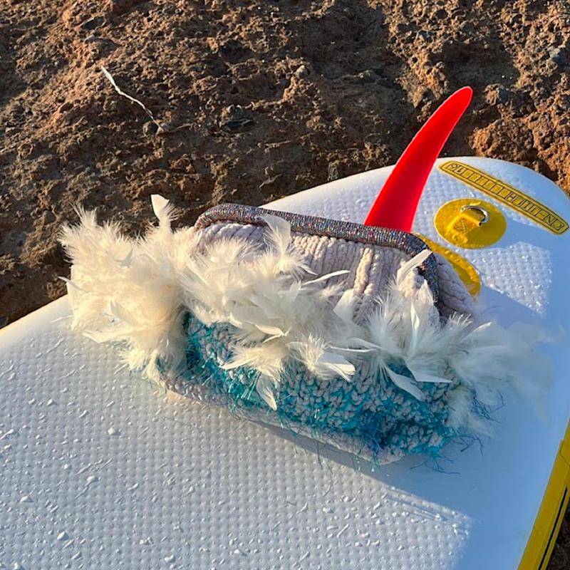 Thumbnail of Phaedra  Crochet Clutch With Feather Trim image