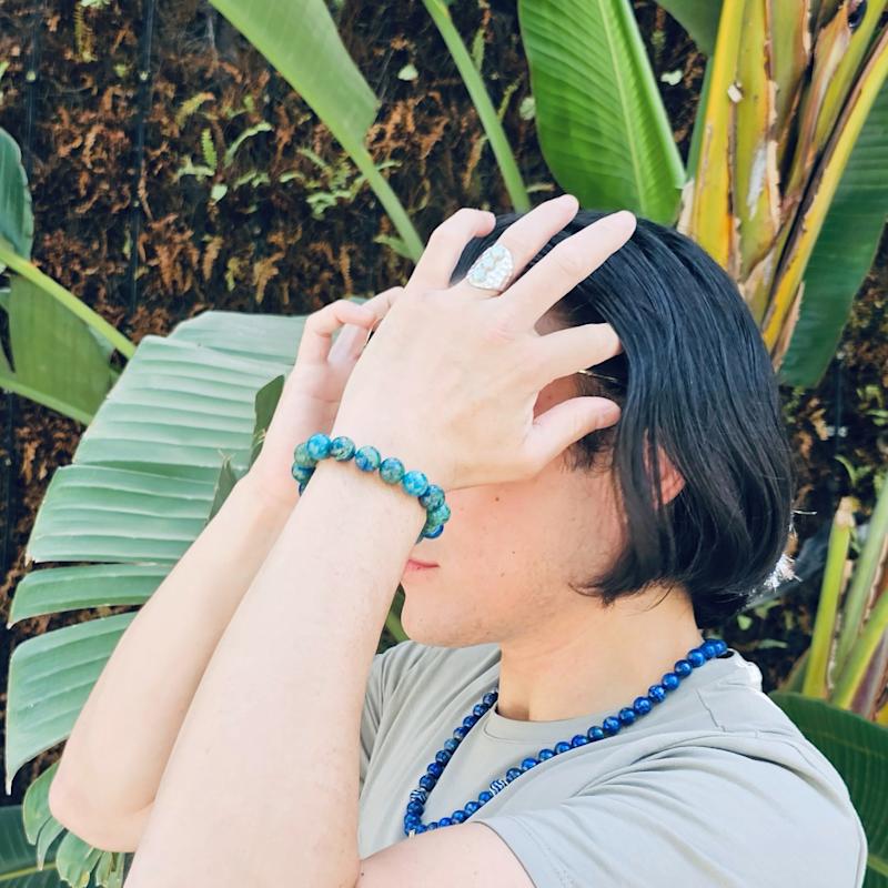 Thumbnail of Phoenix Lapis Gemstone Men's Bracelet image