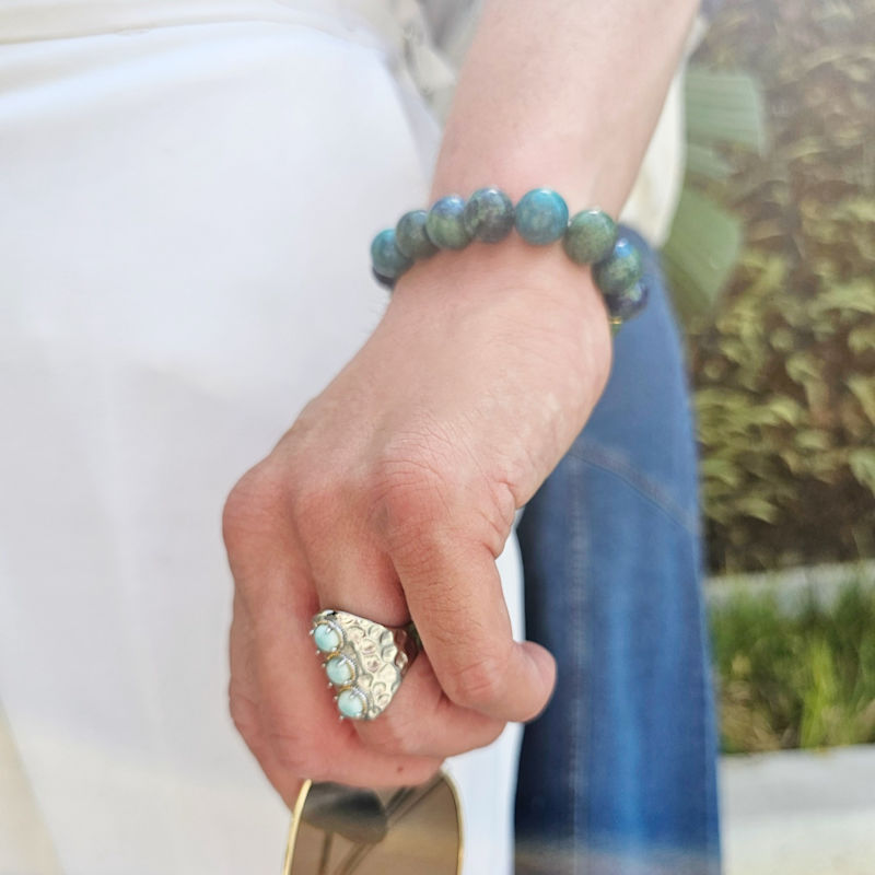 Thumbnail of Phoenix Lapis Gemstone Men's Bracelet image