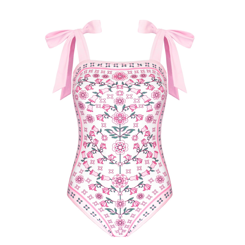 Pink Blossom Reversible One-Piece Swimsuit | Jessie Zhao New York