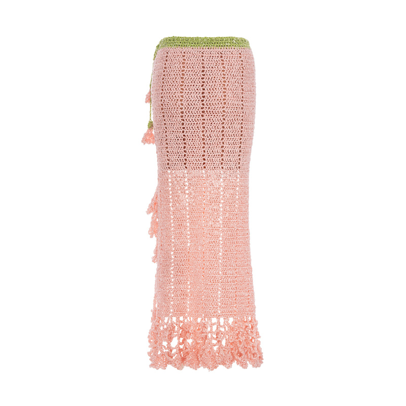 Thumbnail of Pink Chrysanthemum Handmade Crochet Skirt image