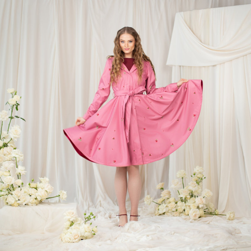 Thumbnail of Pink Coat With Full Circle Skirt: Raspberry Sorbet image