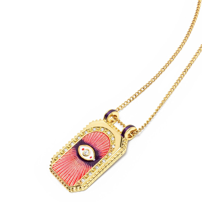 Thumbnail of Pink Evil Eye Pendant Necklace image