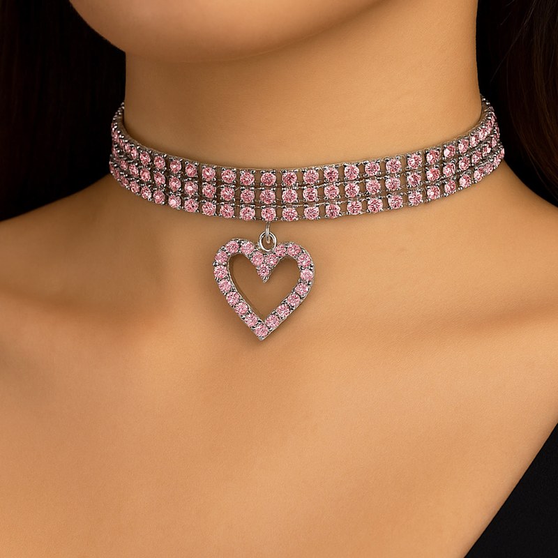 Pink Heart Choker