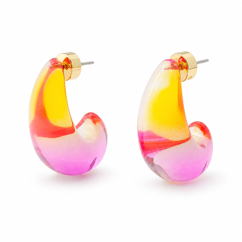 Thumbnail of Pink Ombré Resin Statement Earrings image