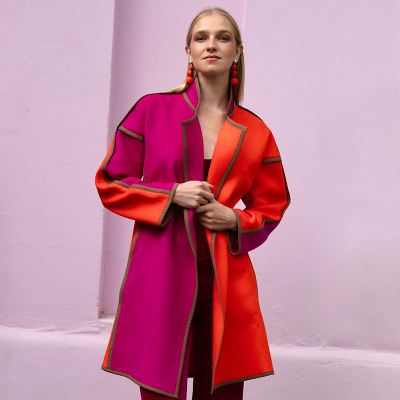 Pink Orange Oversized Cashmere Mix Space Coat | Beatrice von