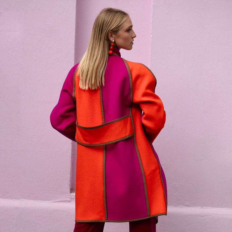 Pink Orange Oversized Cashmere Mix Space Coat | Beatrice von