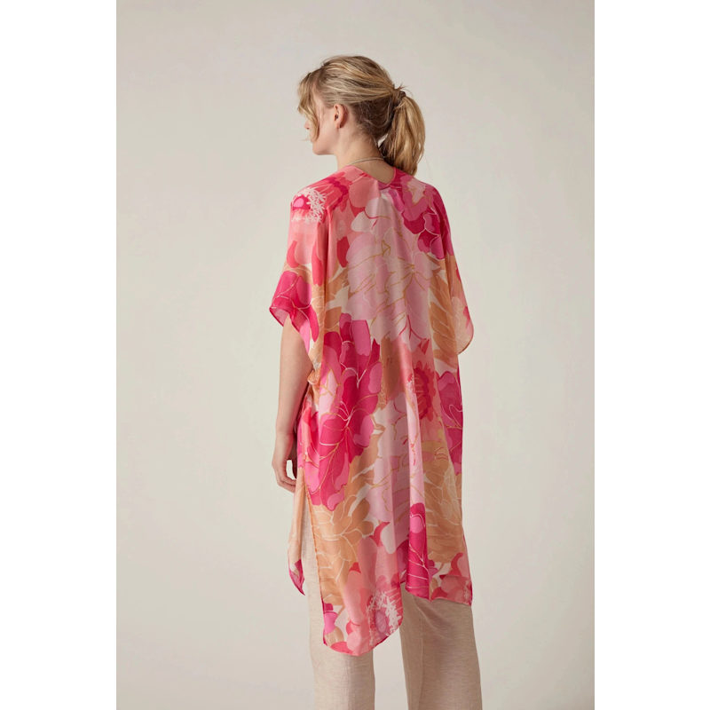 Thumbnail of Pink Peony Print Kaftan image