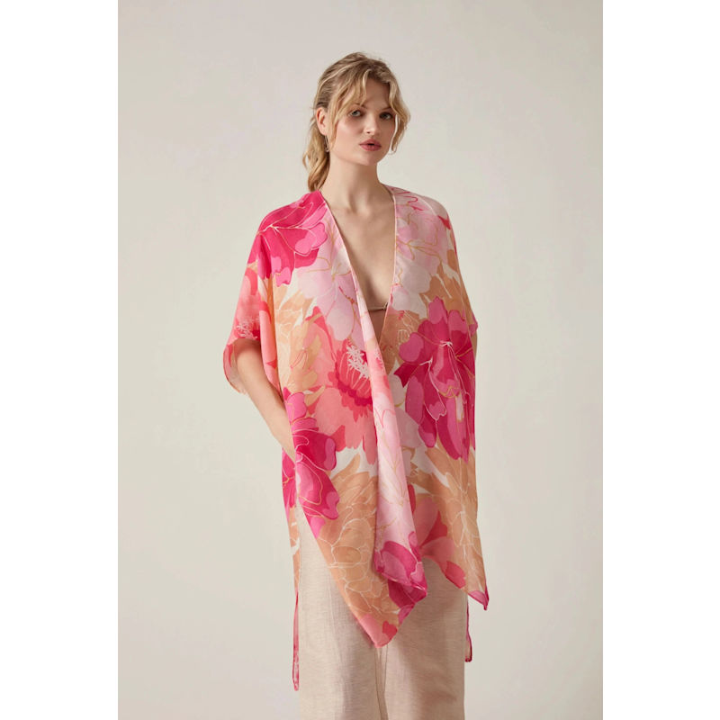 Thumbnail of Pink Peony Print Kaftan image