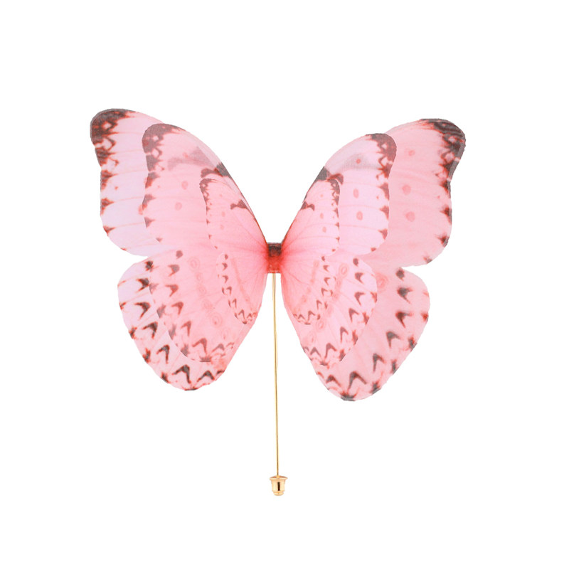 Thumbnail of Pink Silk Butterfly Brooch Pin Fairy Goddess Accessory image