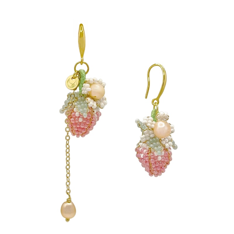 Thumbnail of Pink Strawberry Pearl Dangle Earrings image