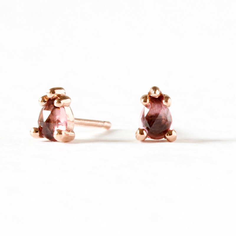 Thumbnail of Pink Tourmaline Earrings - Rose Gold image