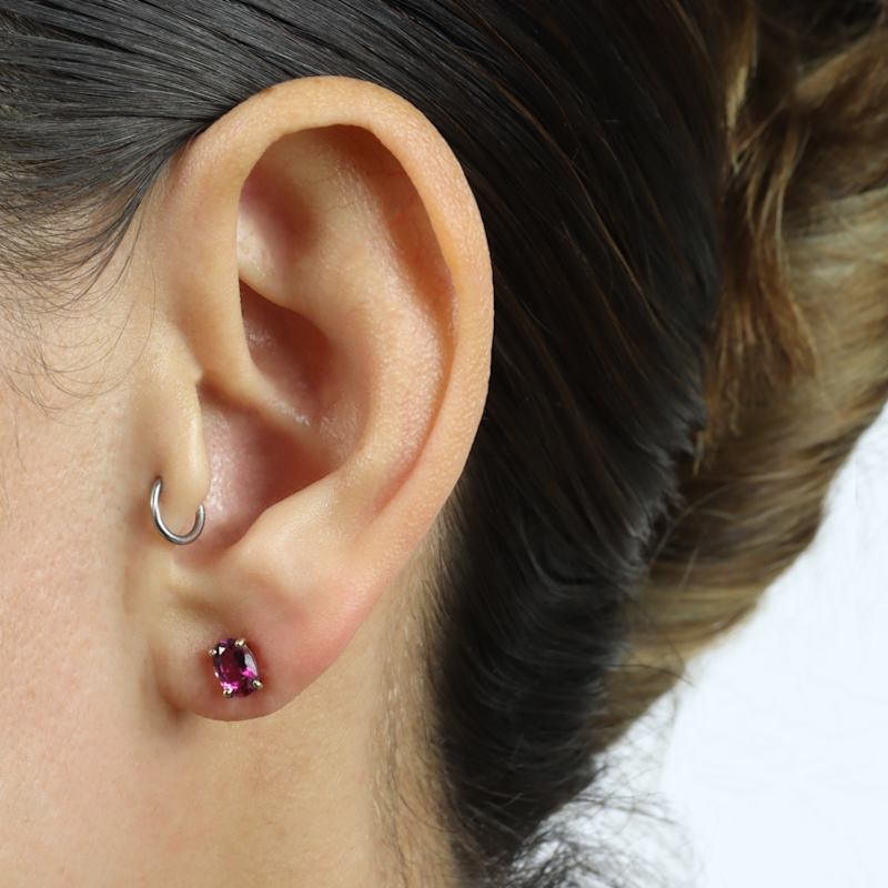 Thumbnail of Pink Tourmaline Stud Earrings In Gold image