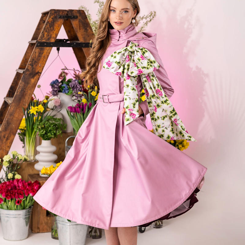 Thumbnail of Pink Trench Coat: Rosie Bow image