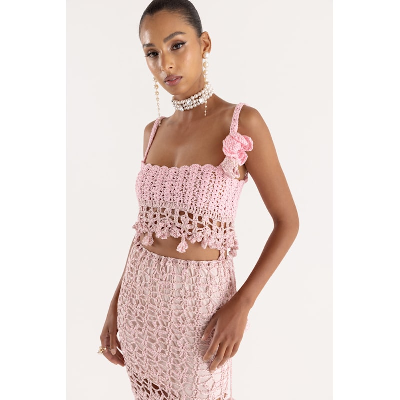 Pink Vanilla Handmade Crochet Top | ANDREEVA | Wolf & Badger